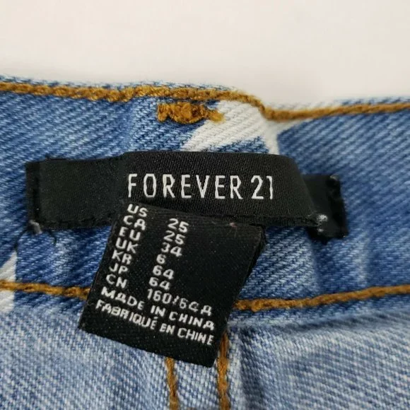 Forever 21 Stars Jean Shorts Women Size 25 - Picture 3 of 4